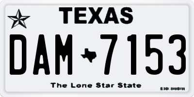 TX license plate DAM7153