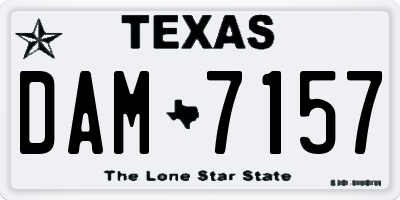TX license plate DAM7157
