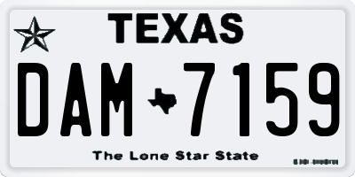 TX license plate DAM7159
