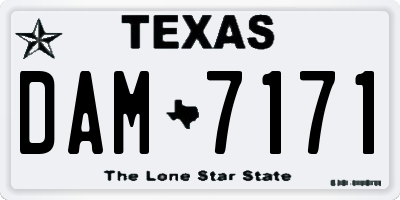 TX license plate DAM7171
