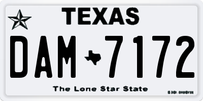 TX license plate DAM7172