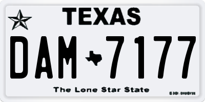 TX license plate DAM7177