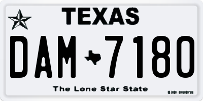 TX license plate DAM7180
