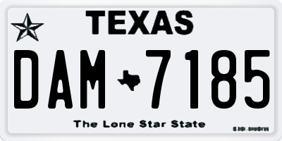 TX license plate DAM7185