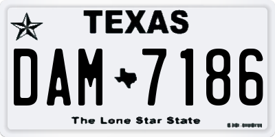 TX license plate DAM7186