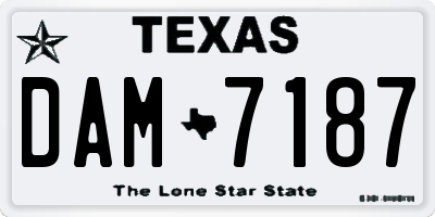 TX license plate DAM7187
