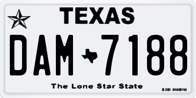 TX license plate DAM7188