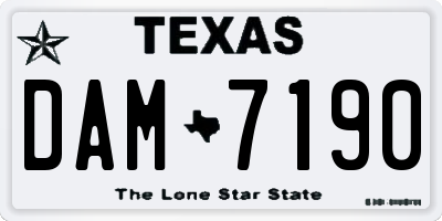 TX license plate DAM7190