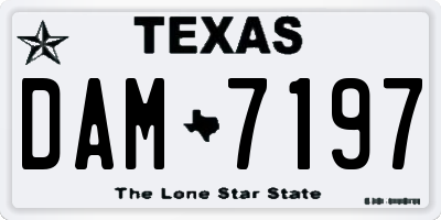 TX license plate DAM7197