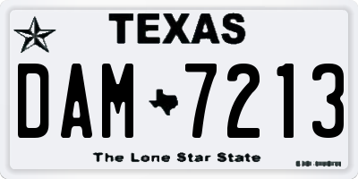 TX license plate DAM7213