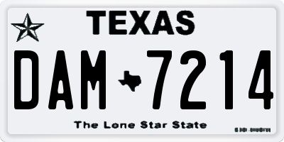 TX license plate DAM7214