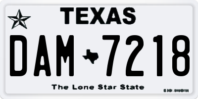 TX license plate DAM7218
