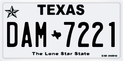 TX license plate DAM7221