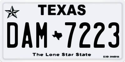 TX license plate DAM7223