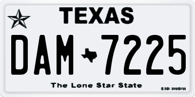 TX license plate DAM7225