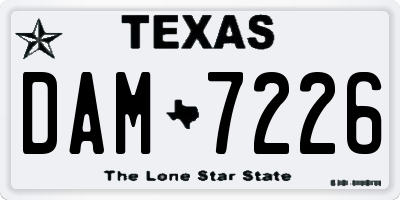 TX license plate DAM7226