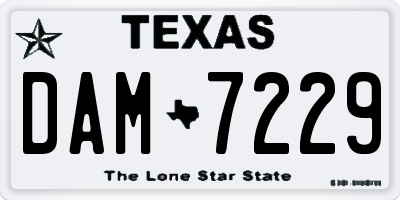 TX license plate DAM7229