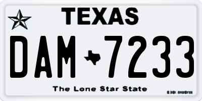 TX license plate DAM7233