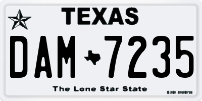 TX license plate DAM7235