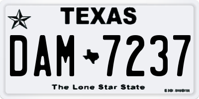 TX license plate DAM7237