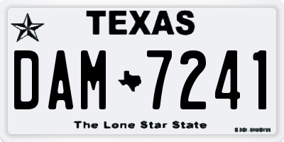 TX license plate DAM7241