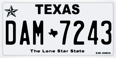 TX license plate DAM7243