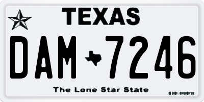 TX license plate DAM7246