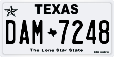 TX license plate DAM7248