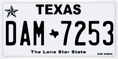 TX license plate DAM7253