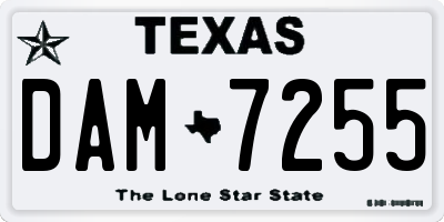 TX license plate DAM7255