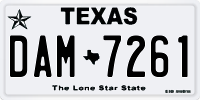 TX license plate DAM7261