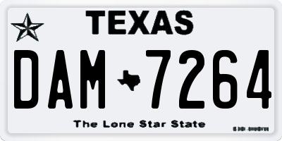 TX license plate DAM7264