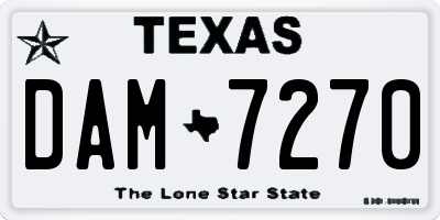TX license plate DAM7270