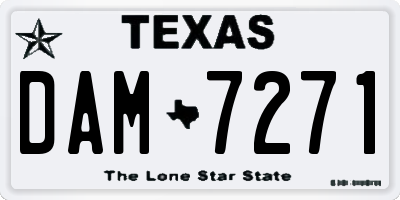 TX license plate DAM7271