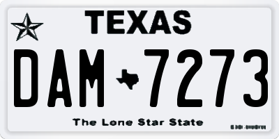 TX license plate DAM7273
