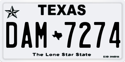 TX license plate DAM7274