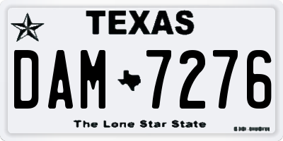 TX license plate DAM7276