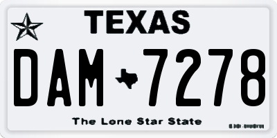 TX license plate DAM7278