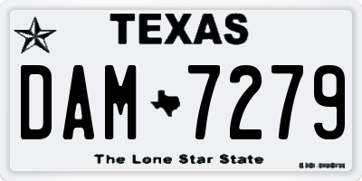 TX license plate DAM7279