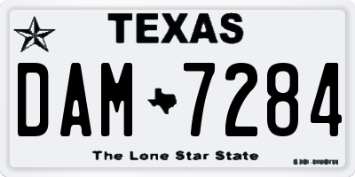 TX license plate DAM7284