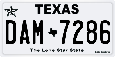 TX license plate DAM7286