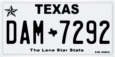 TX license plate DAM7292