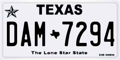 TX license plate DAM7294