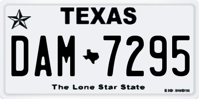 TX license plate DAM7295