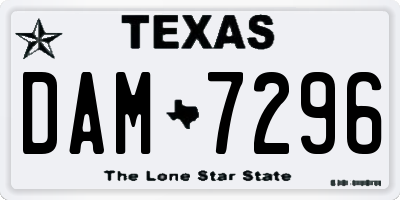 TX license plate DAM7296