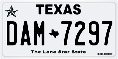 TX license plate DAM7297