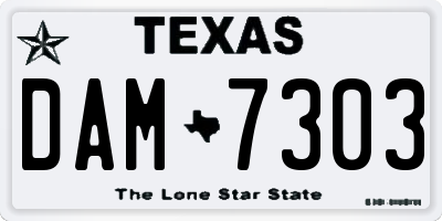 TX license plate DAM7303