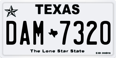 TX license plate DAM7320