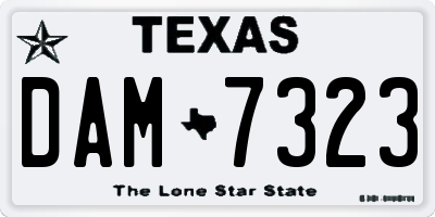 TX license plate DAM7323
