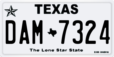TX license plate DAM7324